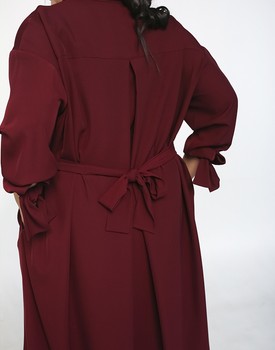 Платье- рубашка "Урбан" завязки бордо