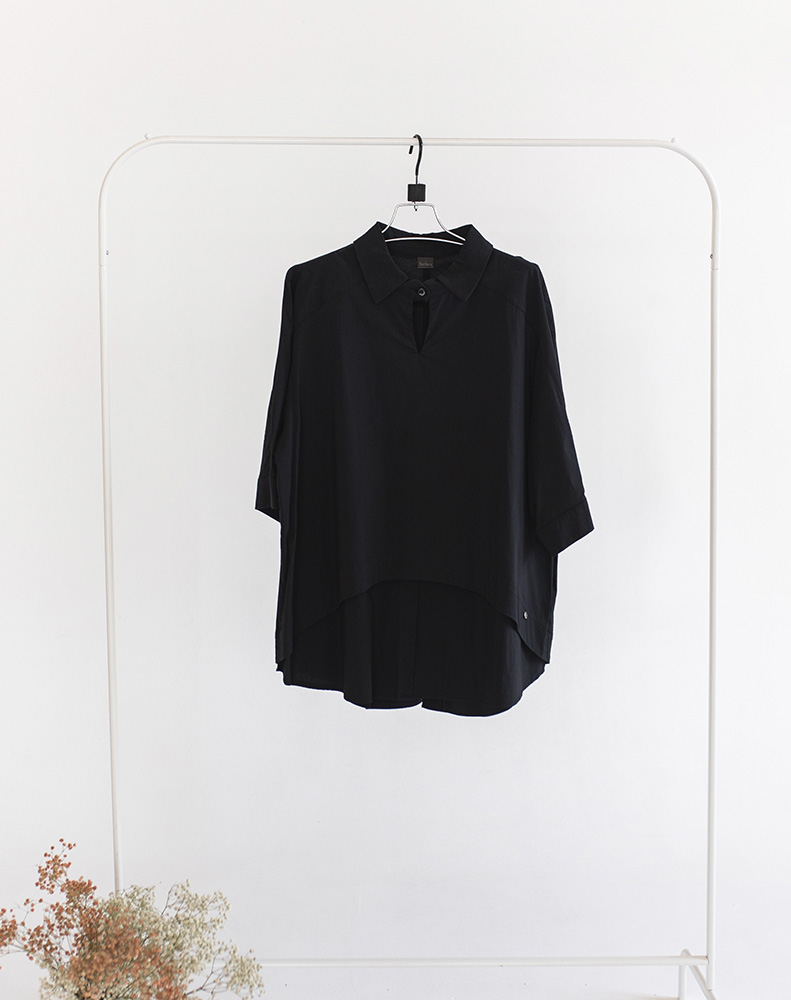 Рубашка Ариана черный для женщин большого размера с доставкой по Москве и России