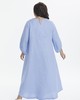 А666 Платье лен с открытой спиной Афина нежно-голубой