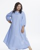 А666 Платье лен с открытой спиной Афина нежно-голубой