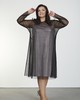 Платье Вивиан двойное с чёрной сеткой + розовое серебро