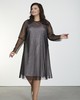 А636/1 Платье Вивиан двойное с чёрной сеткой + розовое серебро