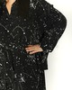 А634/2  Платье- рубашка Урбан завязки черный мрамор