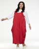 Платье-сарафан Нелли с пряжкой джинс красный