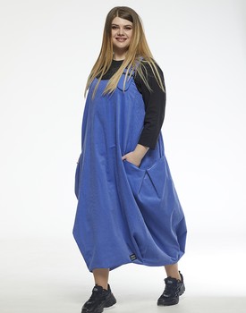 Платье-сарафан "Нелли" с пряжкой вельвет голубой