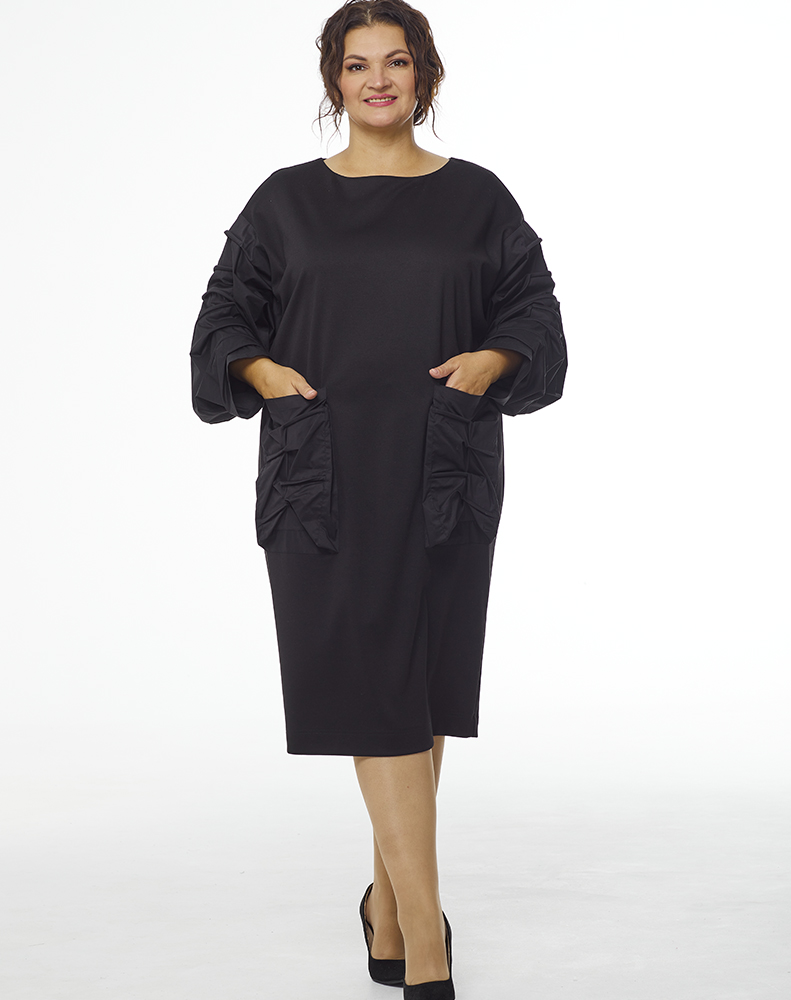 А792 Платье Шарлиз черный для женщин большого размера с доставкой по Москве и России