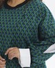 А517 Джемпер-рубашка Стефани зеленый принт этно
