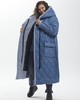 А818 Пальто комбинированное Адара темная джинса 150С для женщин большого размера с доставкой по Москве и России