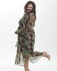 А630 Платье- рубашка Эдит шифон салатовый микс