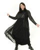 А729 Платье-сарафан Моника кожа + сетка черный