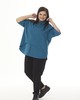 А645 Рубашка Ариана сине-зеленый для женщин большого размера с доставкой по Москве и России