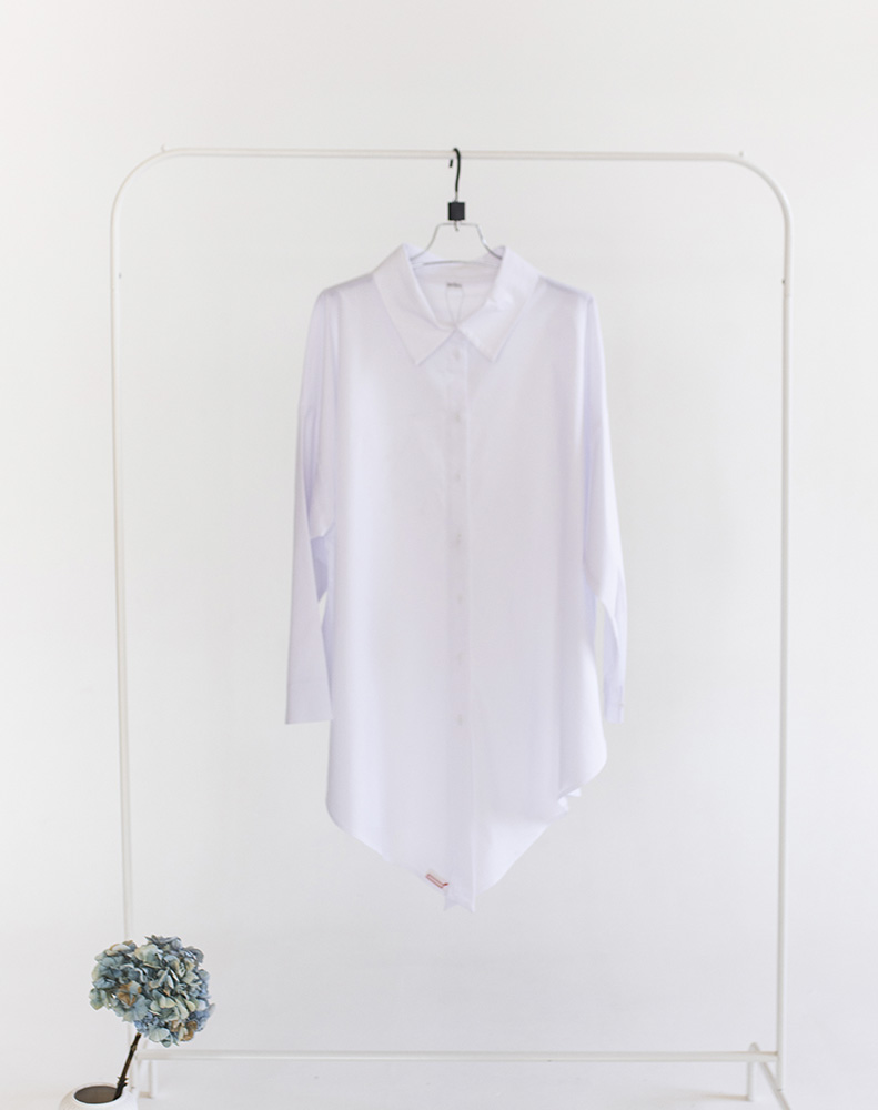 А593/1 Рубашка Мишель белый для женщин большого размера с доставкой по Москве и России