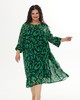 А834 Платье Рамина зеленый принт леопард