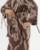 A753/1 Комплект Денис (кюлоты + блуза) шоколад принт водоросли для женщин большого размера с доставкой по Москве и России