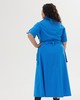 A835 Платье Стейси ярко-голубой + сетка черный для женщин большого размера с доставкой по Москве и России