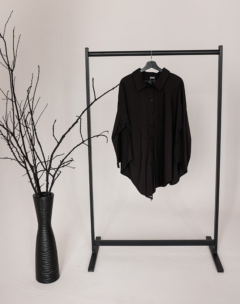 А593/1 Рубашка Мишель черный для женщин большого размера с доставкой по Москве и России