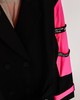 А595 Тренч Чикаго черный + розовый для женщин большого размера с доставкой по Москве и России