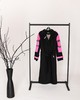 А595 Тренч Чикаго черный + розовый для женщин большого размера с доставкой по Москве и России