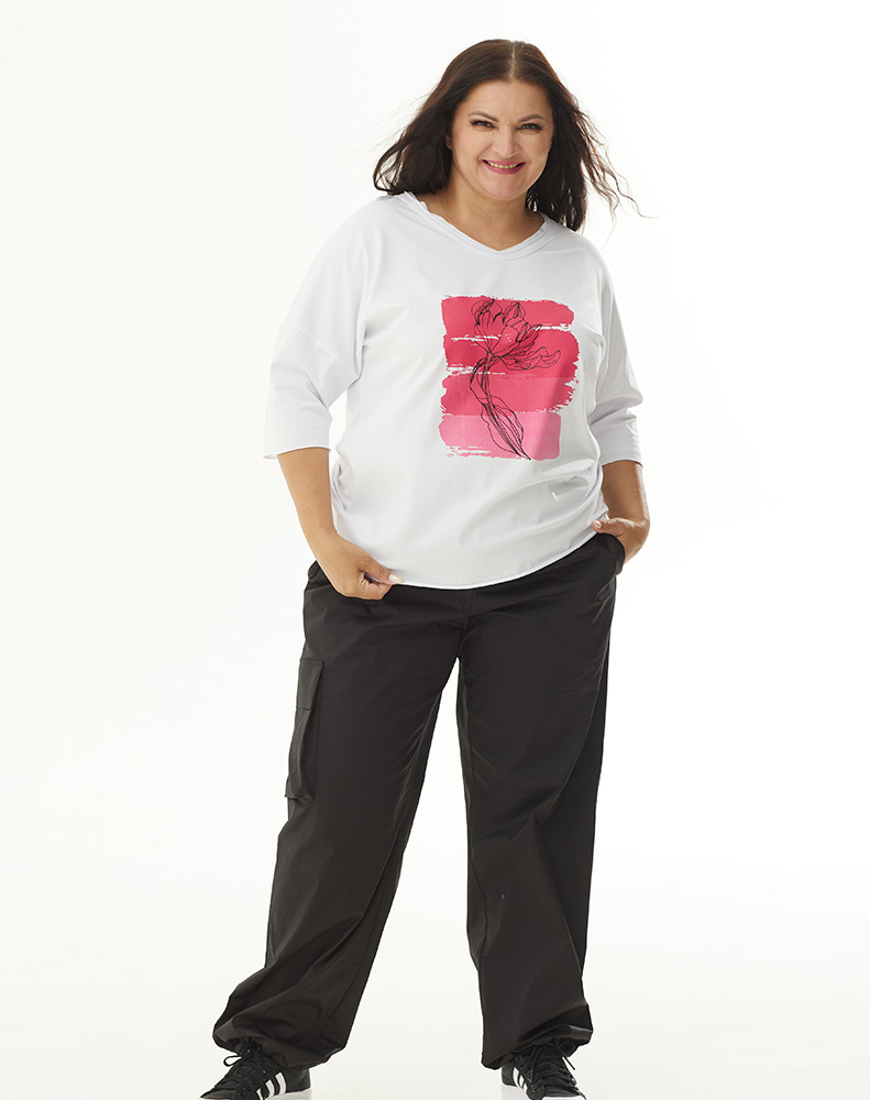 А859 Брюки Инди черный для женщин большого размера с доставкой по Москве и России