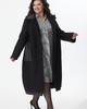 А874 Пальто комбинированное Мадлен черный для женщин большого размера с доставкой по Москве и России