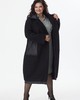А874 Пальто комбинированное Мадлен черный для женщин большого размера с доставкой по Москве и России