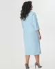А877 Платье Поло нежно-голубой для женщин большого размера с доставкой по Москве и России