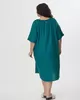 A839 Платье Селеста лен изумрудный для женщин большого размера с доставкой по Москве и России