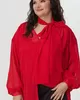 А901/Ш Блуза Айна красный для женщин большого размера с доставкой по Москве и России