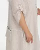 А923 Платье Анаис белый кофейная  полоска для женщин большого размера с доставкой по Москве и России