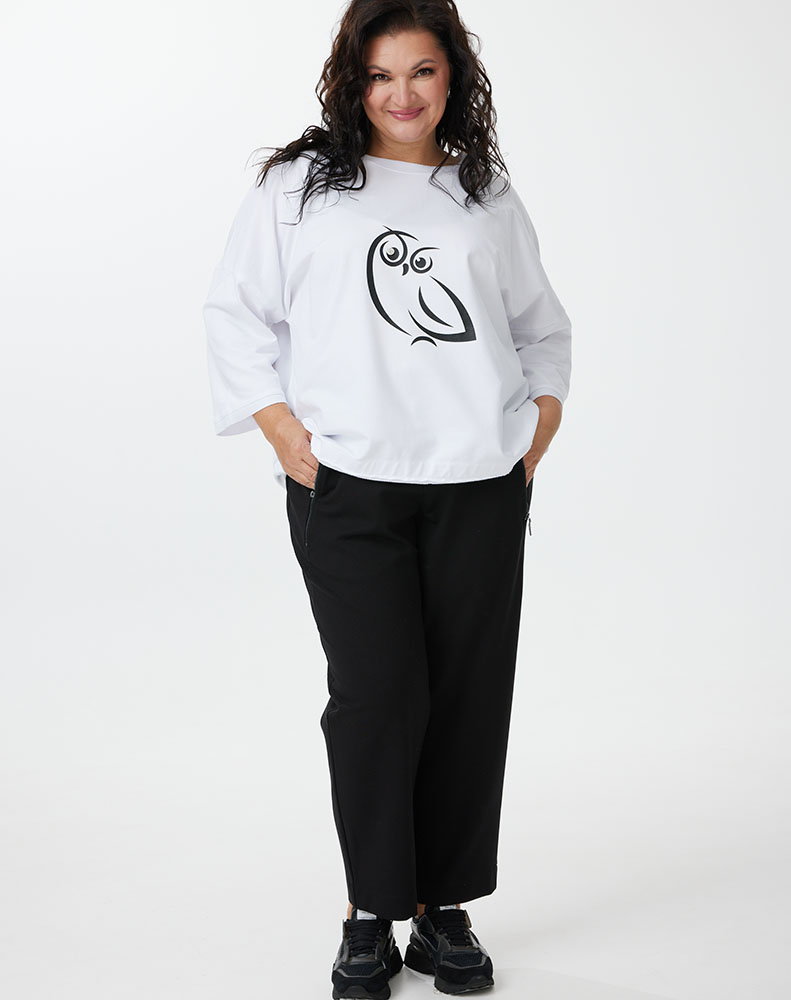 А1115/2-ка Свитшот Леонор белый для женщин большого размера с доставкой по Москве и России