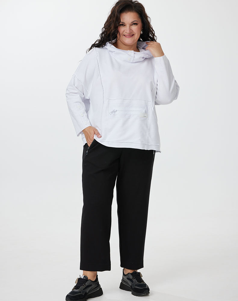 А990/1 свитшот Аяна белый для женщин большого размера с доставкой по Москве и России