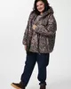А1117/1 Куртка Флорена 200С коричневый принт леопард (синий) для женщин большого размера с доставкой по Москве и России
