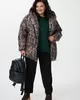 А1117/1 Куртка Флорена 200С коричневый принт леопард (зеленый) для женщин большого размера с доставкой по Москве и России