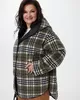 А1114 Куртка Наида хаки принт клетка для женщин большого размера с доставкой по Москве и России