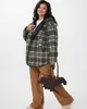 А1114 Куртка Наида хаки принт клетка для женщин большого размера с доставкой по Москве и России