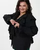 А1051/2 Блуза Эбигейл черный для женщин большого размера с доставкой по Москве и России