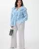 А1051/2 Блуза Эбигейл нежно-голубой для женщин большого размера с доставкой по Москве и России