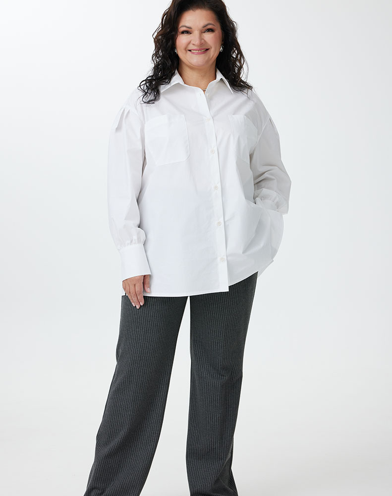 А1120 Рубашка Модеста белый для женщин большого размера с доставкой по Москве и России
