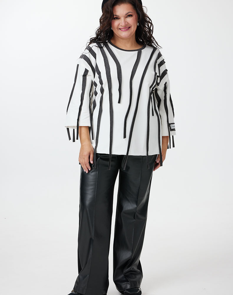 S989 Брюки Эль Цвет: черный для женщин большого размера с доставкой по Москве и России