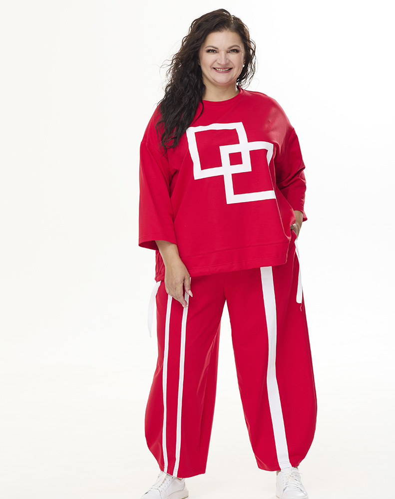 А862/2-ка  Комплект Шанталь  красный для женщин большого размера с доставкой по Москве и России