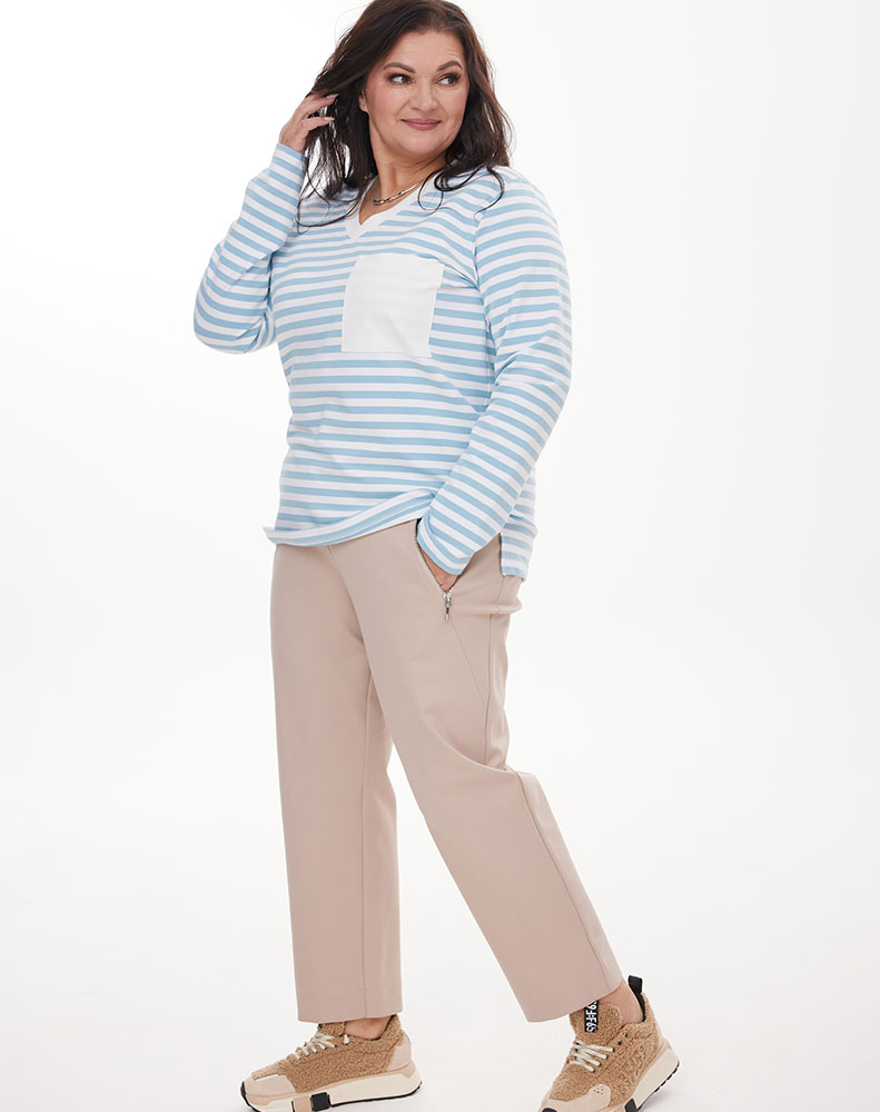 А1119 Брюки Эмилио бежевый для женщин большого размера с доставкой по Москве и России