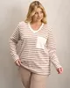 А827 лонгслив Кэли молоко (кофе) принт полоска + молоко для женщин большого размера с доставкой по Москве и России