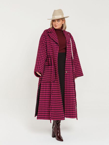 TBW2978/07 Пальто Cтиль фуксия для женщин большого размера с доставкой по Москве и России