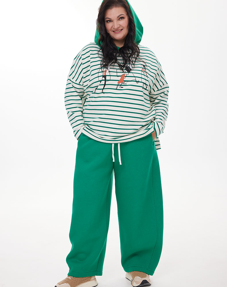 А1125 Брюки Уилсон зеленый для женщин большого размера с доставкой по Москве и России