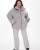 А1124 Бомбер Корелия 100С серый принт леопард для женщин большого размера с доставкой по Москве и России