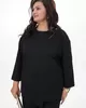 А1148 Джемпер Айси черный (стразы) для женщин большого размера с доставкой по Москве и России
