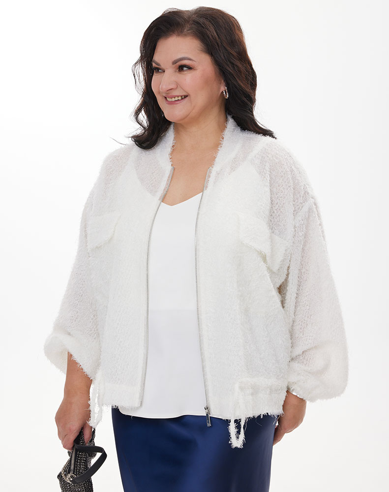 А1131 Блуза Дори молочный (травка) для женщин большого размера с доставкой по Москве и России