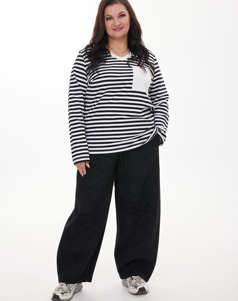 А1125 Брюки Уилсон черный для женщин большого размера с доставкой по Москве и России