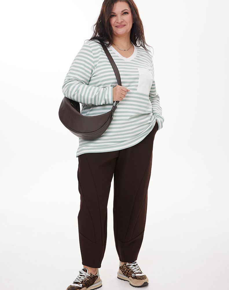 А991 Брюки Карвен шоколадный для женщин большого размера с доставкой по Москве и России