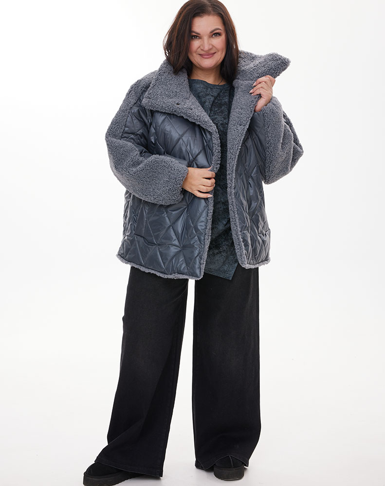 А1126 Куртка Изабелла 150С графит (графит) для женщин большого размера с доставкой по Москве и России